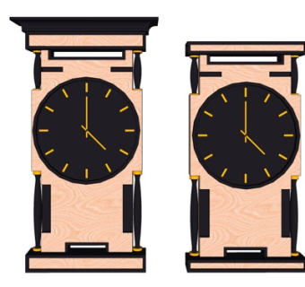 新中式落地钟表su模型