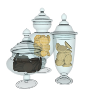 现代玻璃器皿食物组合su模型