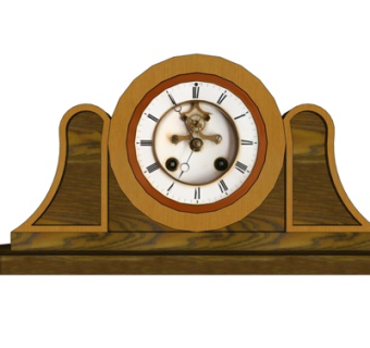 欧式实木落地钟表su模型