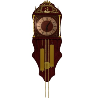 欧式实木挂钟su模型
