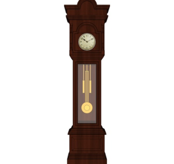 欧式实木落地钟表su模型