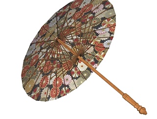 日式竹伞su模型