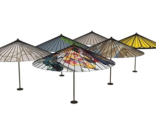 日式竹伞su模型