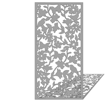 现代雕花屏风su模型