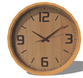 现代圆形钟表su模型