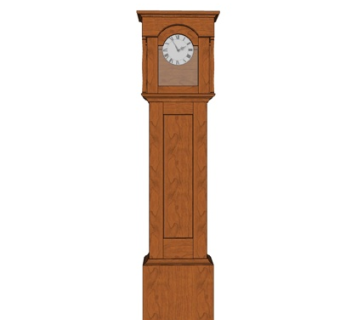 欧式实木落地钟表su模型