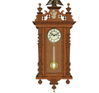 欧式实木挂钟su模型