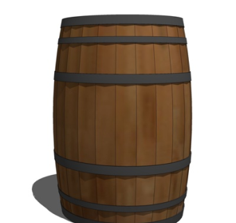 现代实木酒桶su模型