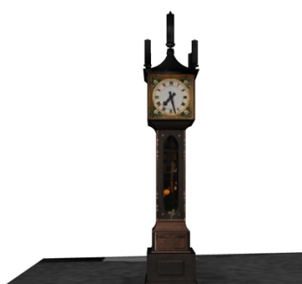 欧式实木落地钟表su模型