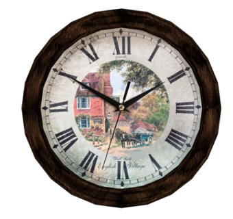 欧式实木挂钟su模型