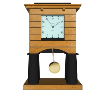 现代实木落地钟表su模型