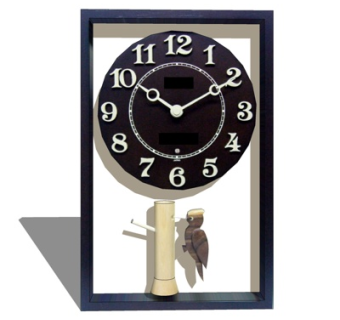 现代方形挂钟su模型