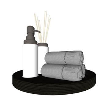 现代沐浴露浴巾su模型