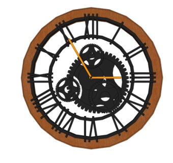 工业风齿轮挂钟su模型