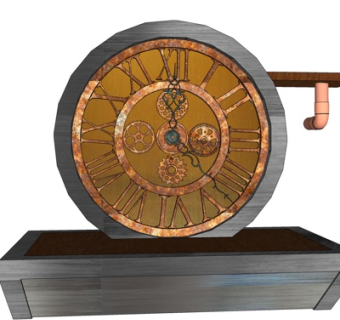 欧式金属摆钟su模型