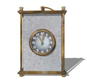 欧式金属摆钟su模型