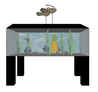 现代玻璃鱼缸su模型