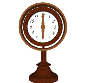 现代实木摆钟su模型