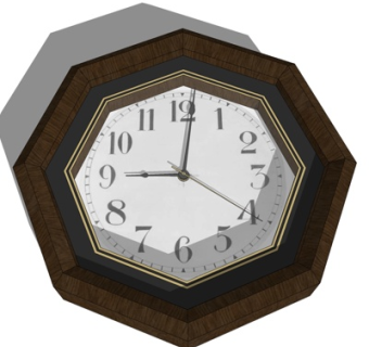 现代六边形钟表su模型