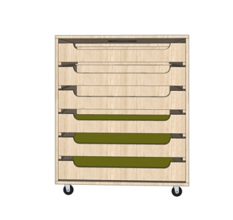 北欧原木边柜su模型