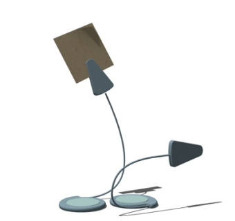 现代金属台灯su模型