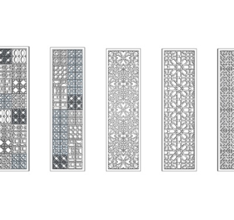 欧式雕花屏风su模型
