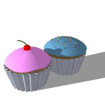 现代小蛋糕su模型