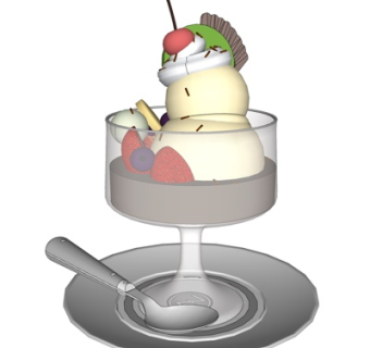 现代雪糕杯su模型