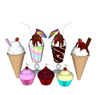 现代雪糕杯su模型