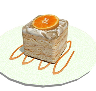 现代蛋糕su模型