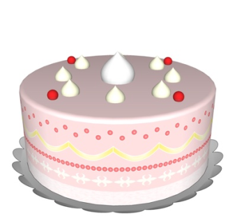 现代蛋糕su模型