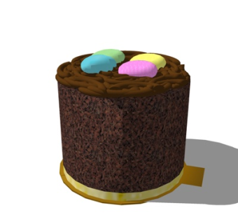 现代蛋糕su模型