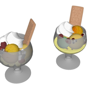 现代雪糕杯su模型