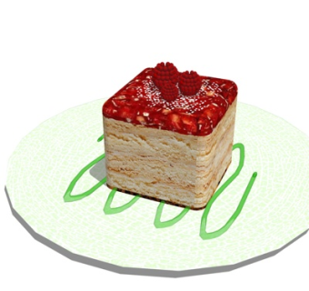 现代蛋糕su模型