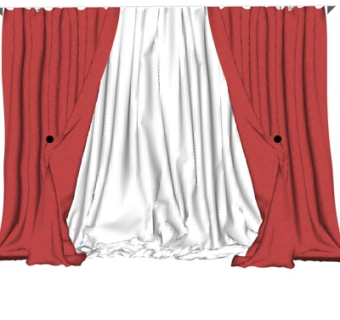 现代窗帘su模型