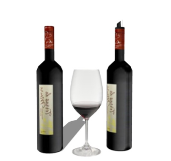 现代红酒酒水su模型