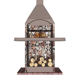 现代铁艺酒架su模型