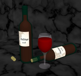 现代威士忌红酒su模型