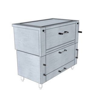 现代实木边柜斗柜su模型