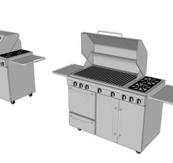 现代烧烤炉su模型