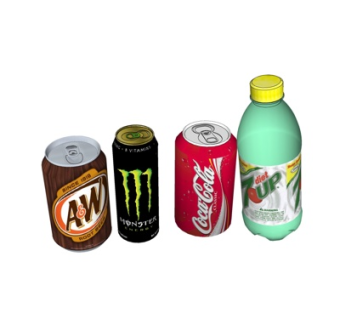 现代汽水饮料组合su模型
