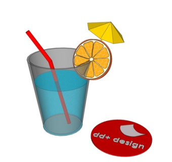 现代橙子饮料su模型