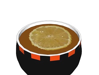 现代橙子饮料su模型
