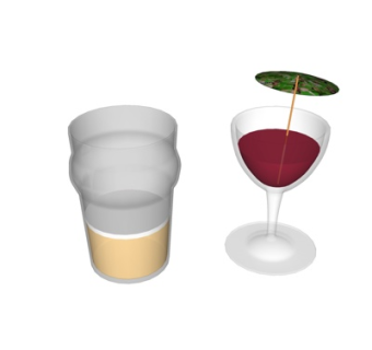 现代果汁饮料su模型