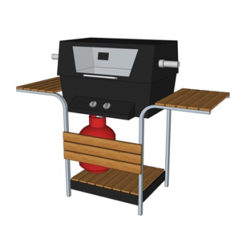 现代烧烤炉su模型