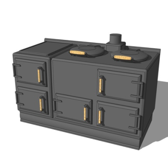 工业风烤炉su模型