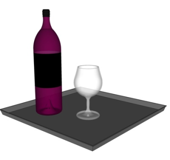 现代红酒红酒杯su模型