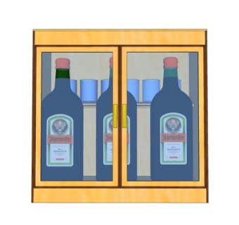 现代小酒柜su模型