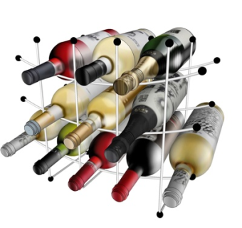 现代铁艺酒架su模型