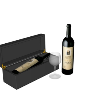 现代红酒配套su模型